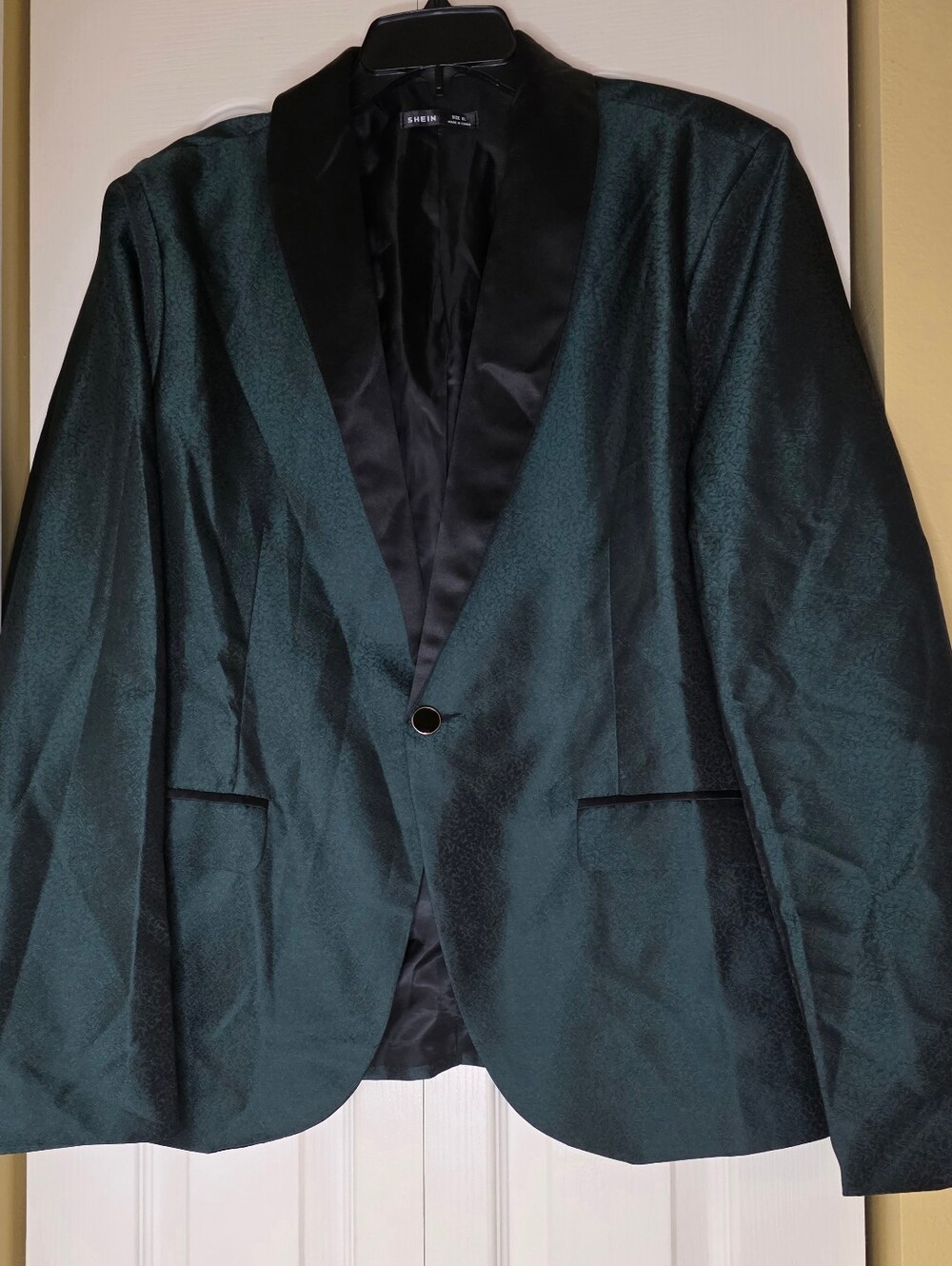 Shein Men's Green Jacquard One Button Blazer XL